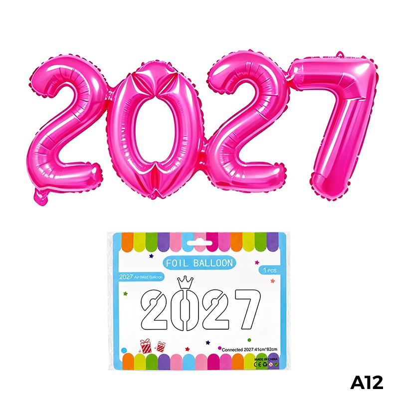 Разноцветные воздушные шары с цифрами 2027, 16 дюймов, шары-фольга с короной, Декор для вечеринки в канун Нового года, Рождества, Выпускного, Дня рождения