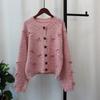 Crew Neck Bow Sweet Gentle Wind Knitted Cardigan Autumn and Winter New Design Sense Loose Sweater Jacket Women