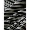 Clothing with Contrasting Color, Asymmetrical Shoulder Neckline, Striped Pleated Top, 2026 Spring New Fashion, Stylish Commuter Long-Sleeve T-Shirt