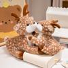 Fluffy Christmas Deer Toy Interactive Stuffed Animal Dolls Toys  Birthday Gifts