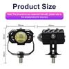 Motorcycle 8000LM Spotlight 6000K Yellow White Dual Color 80W Car Driving Light