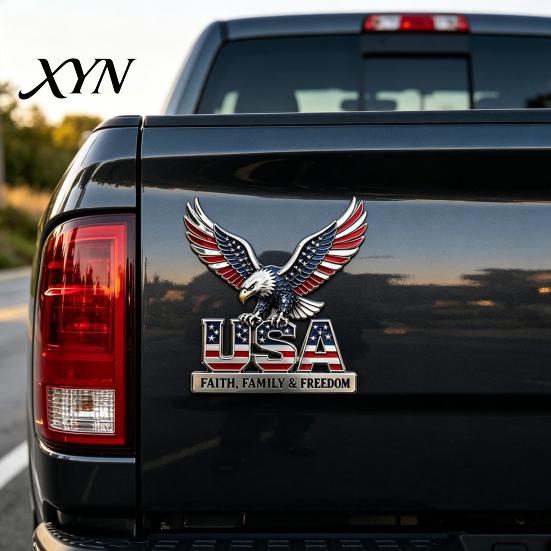 Съемная наклейка на автомобиль без следов, Металлическая эмблема USA Faith, Family & Freedom, Буквы Eagle, Патриотическое издание, 3D тисненый логотип, 250-летний юбилей