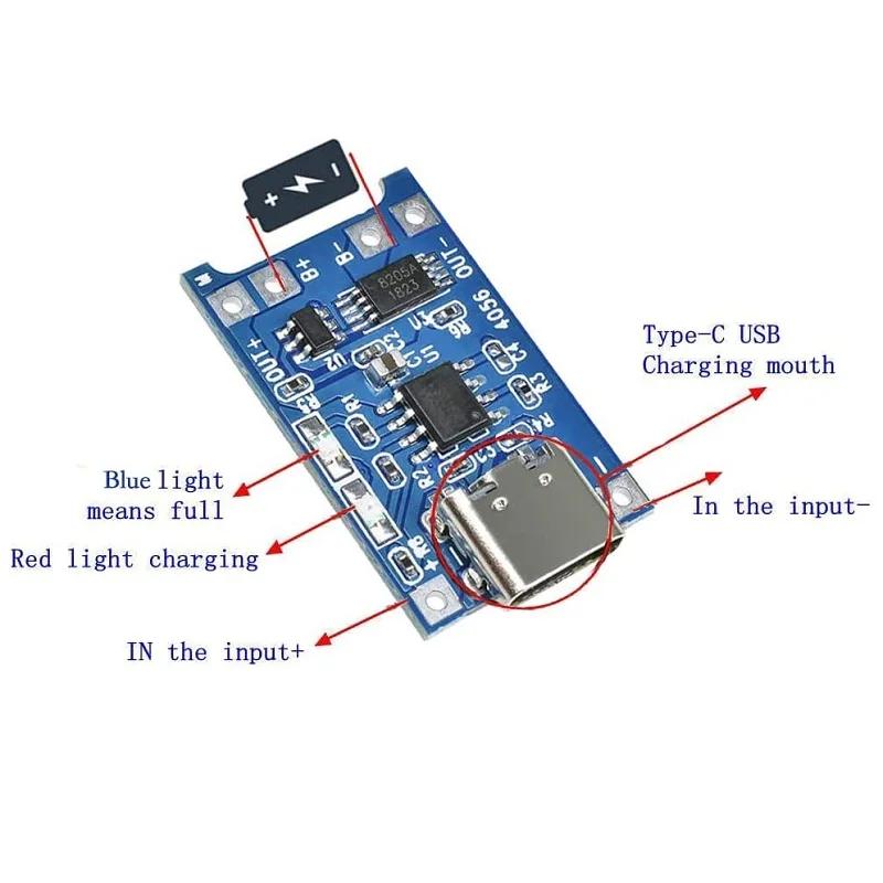 TP4056 5V 1A Type-c USB Плата зарядки литиевых аккумуляторов 18650 Зарядный модуль с защитой Двойные функции
