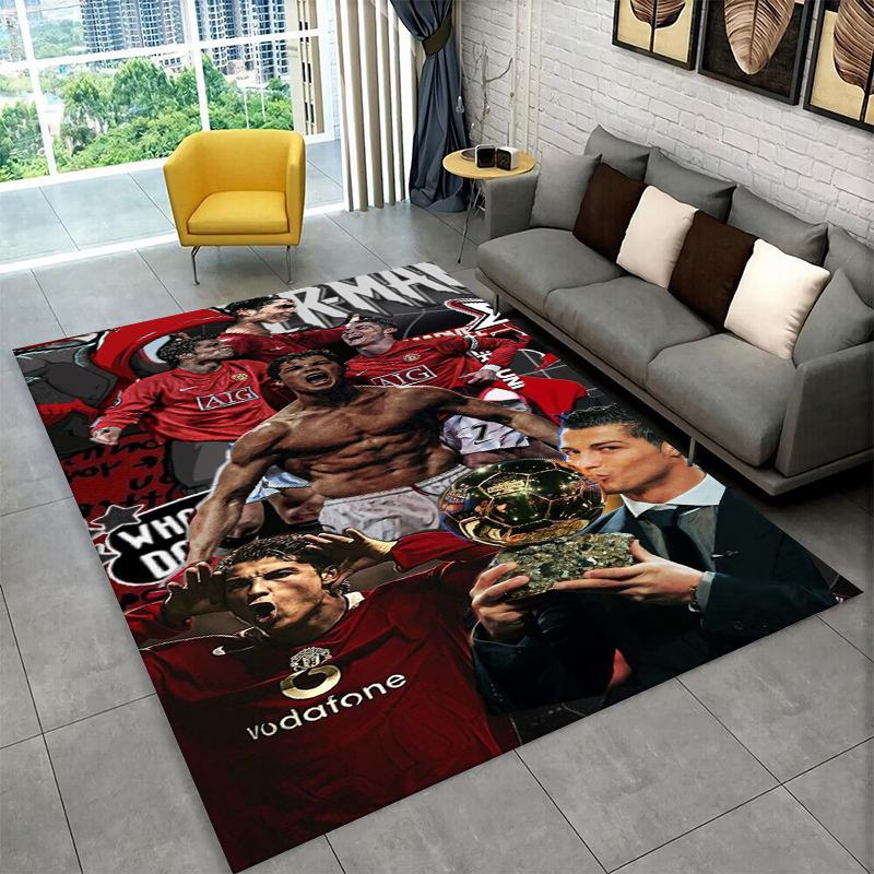 CR13 Goat R-Ronaldo Football Star Carpet Rug for Playroom Bedroom Living Room Sofa Home Decor,kids Area Rug Non-slip Floor Mat