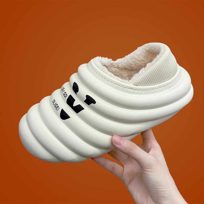 Модные домашние тапочки, мужская зимняя обувь, Эва, удобная толстая подошва, сохраняющая тепло, с круглым носком, новые модные универсальные тапочки из бархата