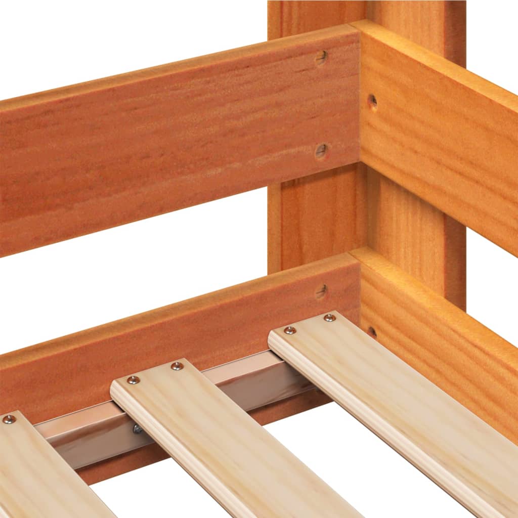 Solid Wood Bed Frame without Mattress Wax Brown 80 x 160 cm Pine Wood