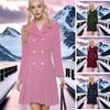 Autumn and Winter Long Woolen Women's Coat Large Size Jacket Double Breasted