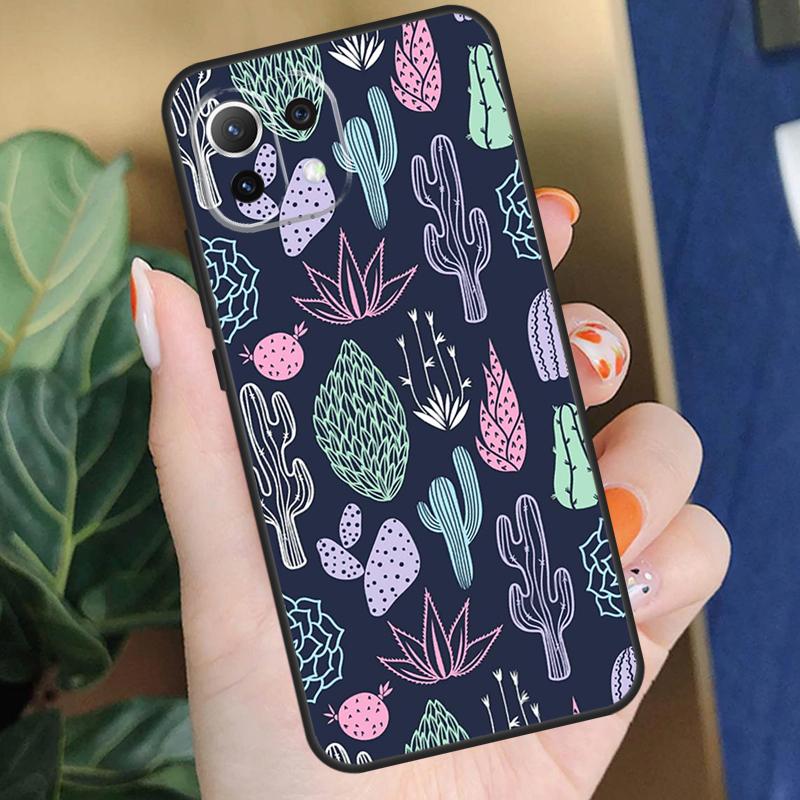 Чехол с узором кактуса для Xiaomi 15 14 Ultra 13T 14T 15T Pro 17 Pro Max POCO F8 F7 F5 F6 X5 X6 X7 Pro Coque