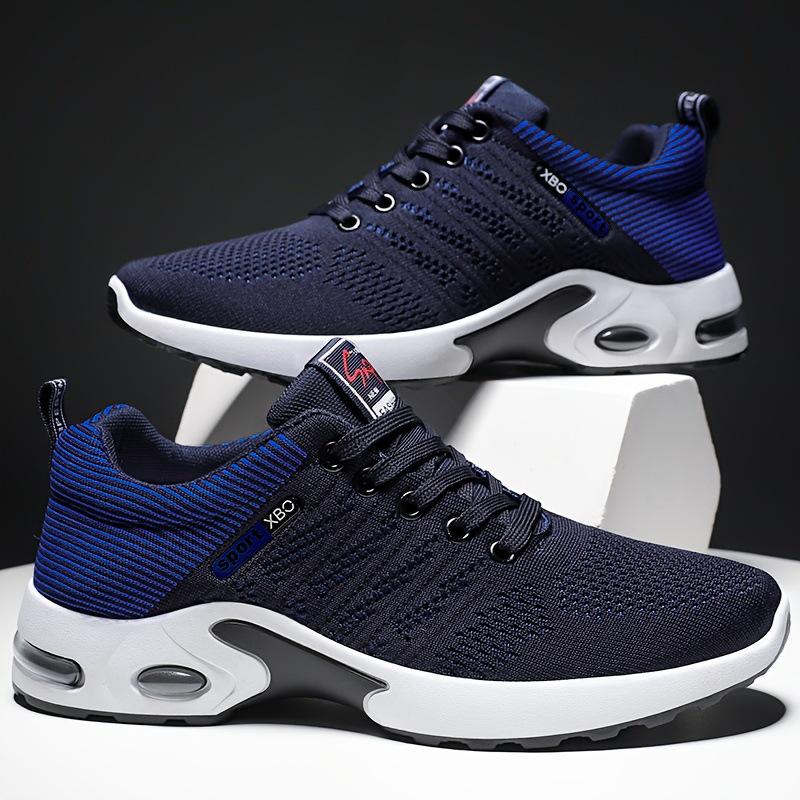 Shoes Men's Processing Custom Autumn Trend Men's Shoes Breathable Lace-up Running Shoes Korean Version Light Casual Walking Shoes