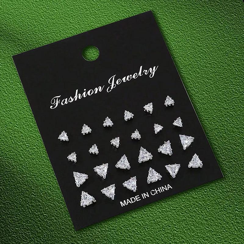 1Set Shiny Simple Wedding Stud Earrings Set For Women Men Luxury Stud Earrings Jewelry Accessories Gifts