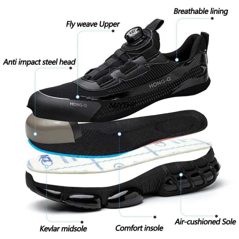 Labor Shoes Safety Work Shoes Anti Puncture Safety Work Sneakers Safety Shoes for Men Work Protective Work Shoes with Steel Toe