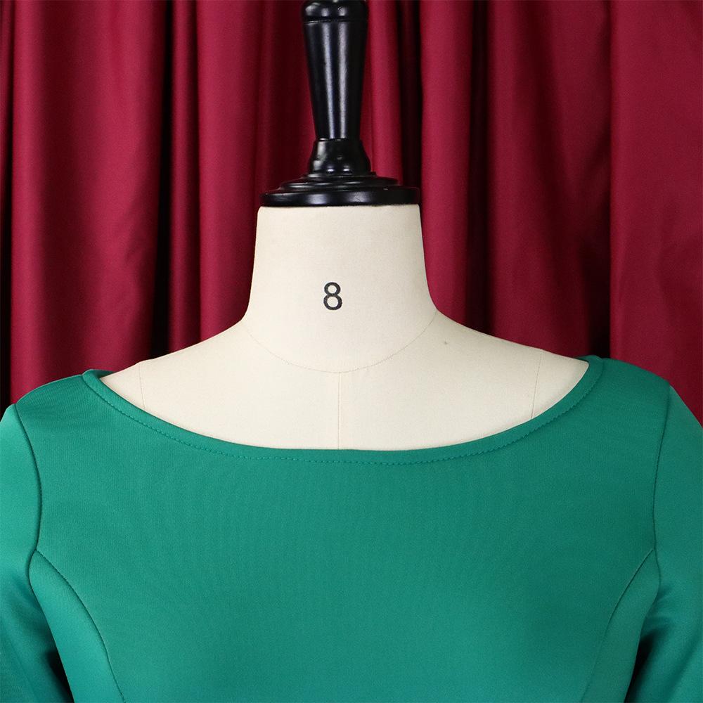 Большой размер, женское летнее модное однотонное платье с круглым воротником, женское элегантное цельное свободное платье