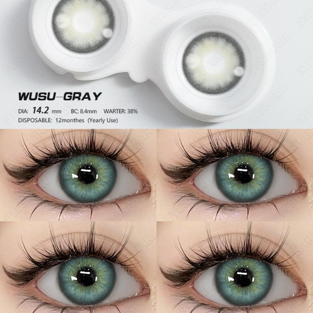 Eyeshare Цветные контактные линзы Линзы цвета морской волны Натуральные черные линзы Контактные линзы шоколадного цвета Серые линзы 1 пара