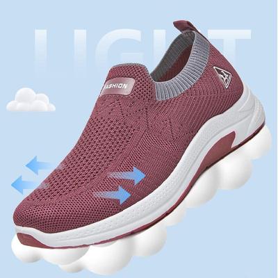 Прогулочная обувь для среднего и пожилого возраста. Тканевая обувь для отдыха с мягкой подошвой. Спортивная женская обувь.