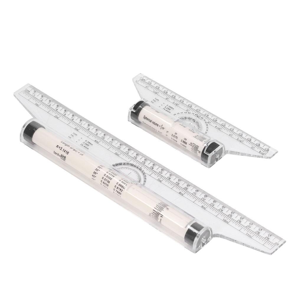 5pcs Transparent Design Rolling Ruler Clear Scale Drawing Ruler Measuring Ruler For Students