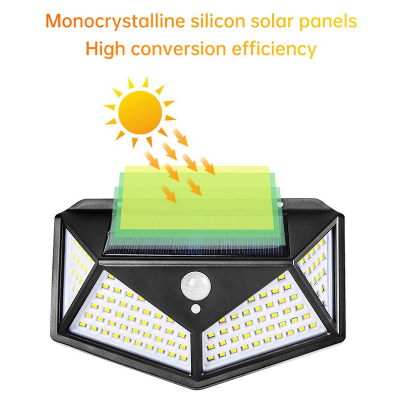 2022 100 Вт настенные светодиодные солнечные уникальные садовые беспроводные уличные IP65 водонепроницаемые широкоугольные фонари солнечные фонари