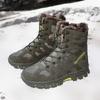Men's Outdoor Military Boots Hiking Boots with Plush Lining Rubber Soles Large Size 39-47