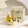 Мультяшная милая керамическая кружка с котом, креативный дизайн, персонализированная мужская и женская домашняя чашка для завтрака, молока, чая, кофе, чашки для напитков