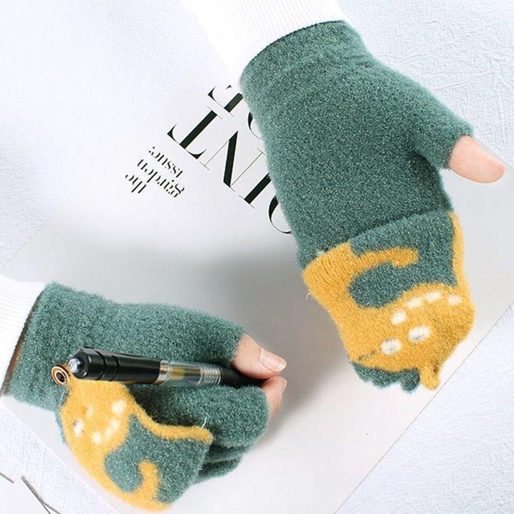 Утолщенные перчатки осень-зима, детские перчатки с мультяшным принтом, теплые варежки для мальчиков и девочек