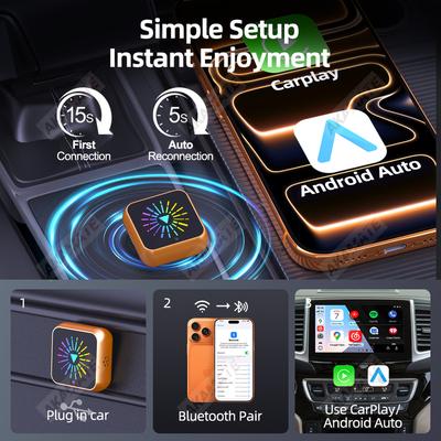 Новое обновление 2-в-1 Проводной на Беспроводной CarPlay Android Auto Донгл Bluetooth WiFi Универсальный Мультимедийный Смарт-Адаптер Plug and Play