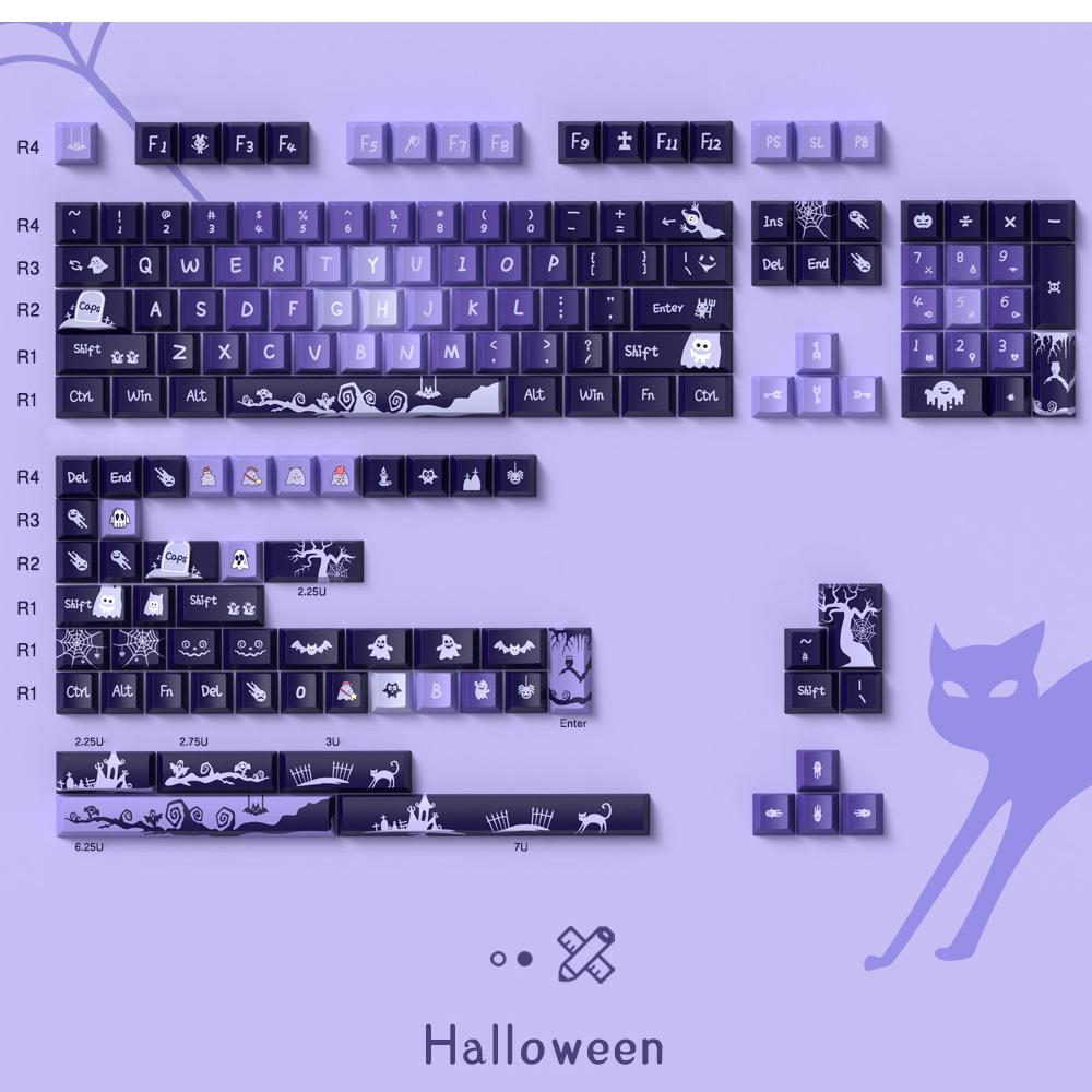 Тематические колпачки для клавиш 158 колпачков для клавиш из ПБТ. Набор специальных колпачков для клавиш MDA подходит для переключателей Cherry MX 61/87/104/108 и других механических клавиатур. (клубника)