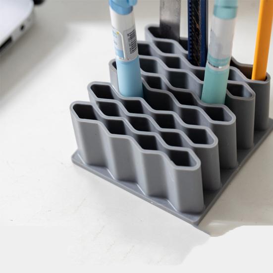 Wave Shape Pen Holder Desktop Storage Rack Creative Decorative Desk Organizer for Office Stationery Pens Crayons Markers