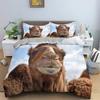 3D Desert Camel Пододеяльник Коричневый Животный Мальчики Девочки Дети Подростки Взрослые Милый Дикой Природы Тема Полиэстер Пододеяльник Украшение Спальни