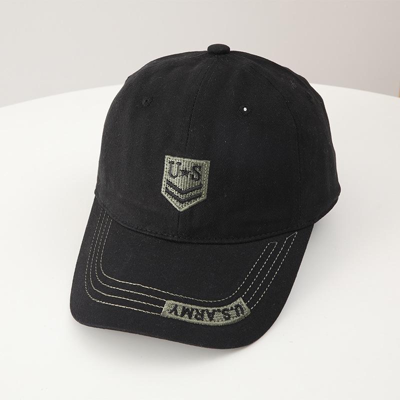 New Outdoor Camouflage Baseball Cap Men's and Women's Spring and Summer Visor US Horizontal Vertical Alphabet Embroidered Cap