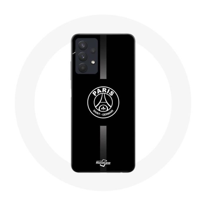 Coque - Maniacase - Samsung Galaxy A32 5G - Souple - Noir - Logo PSG Paris Saint-Germain