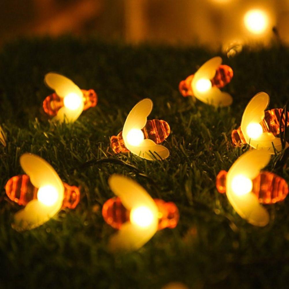 Honeybee Shaped Fairy String Lights Waterproof Garden Lamp LED Night Lights Outdoor Courtyard