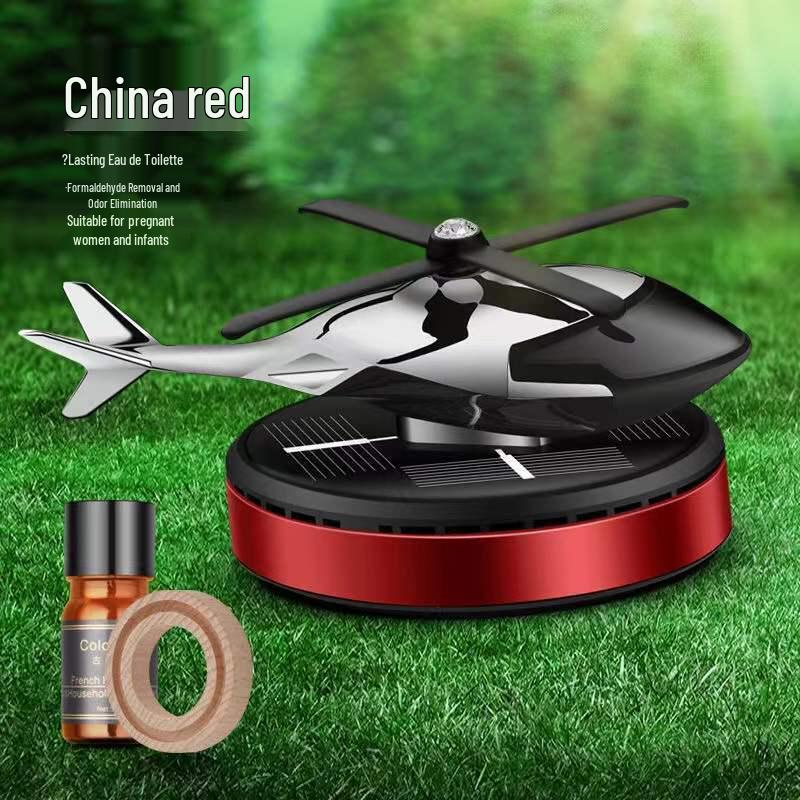 Вращающийся автомобильный освежитель воздуха в виде вертолета на солнечной батарее с датчиком освещенности