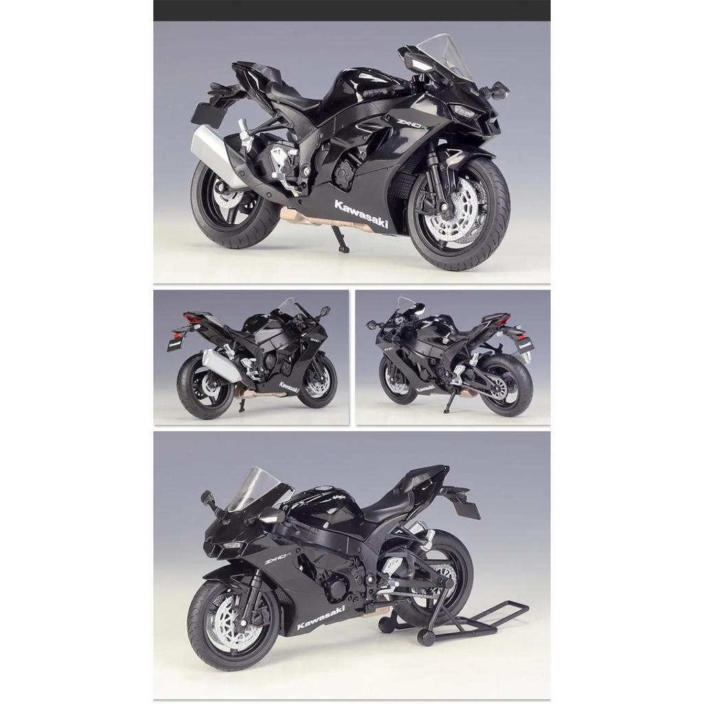 Welly 1/12 2021 Kawasaki Ninja ZX-10R Сплав Модель мотоцикла Симуляция Литой металл Масштаб Модель мотоцикла Детская игрушка Подарки