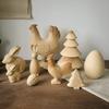 Петух Деревянная Статуэтка Кролика DIY Рисование Пустая Скульптура Животного Раскраска Фигурка Кролика Декор для Офиса