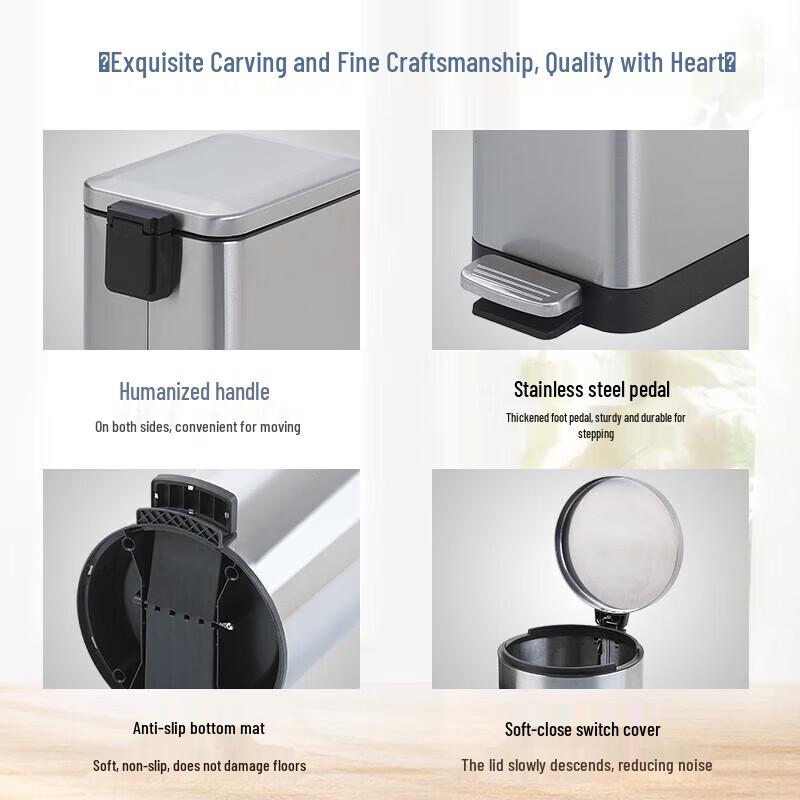 Stainless Steel Dual Compartment Pedal Trash Can