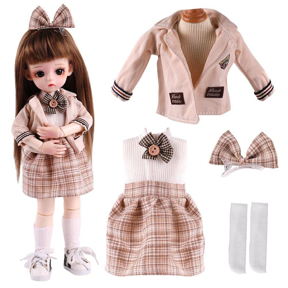 Dress Up Makeup 30cm Doll Uniform Casual Wear BJD Doll Outfit 1/6 Dolls Clothes Girl Gifts
