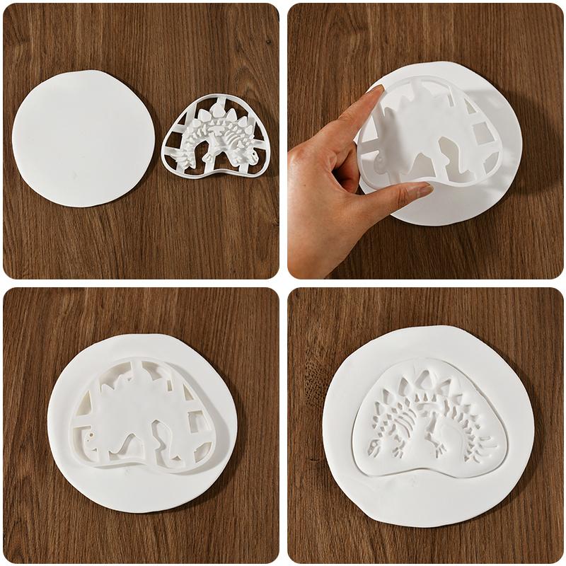 4 шт./набор формочек для печенья «Динозавр», форма для тиснения печенья, инструменты для выпечки десертов в стиле «Джунгли», украшение для торта на день рождения