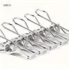 20pcs Stainless Steel Pegs Clothespin 5cm Utility Clips Multi-Purpose Wire Clothes Pegs  Kitchen