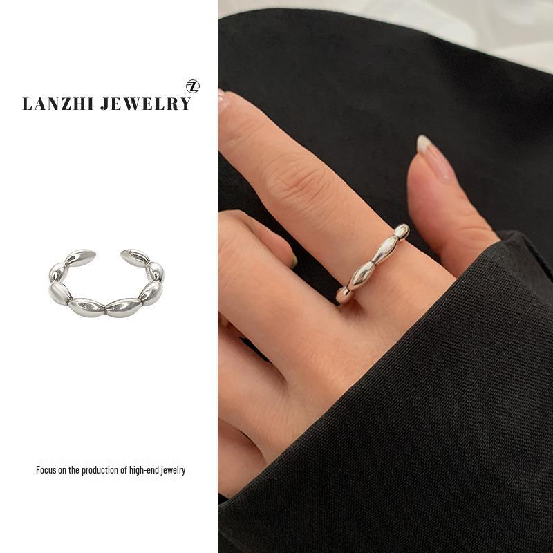 Тайское серебро Женское наборное кольцо - Серебро 925 пробы, Нишевый дизайн, Простые и универсальные украшения