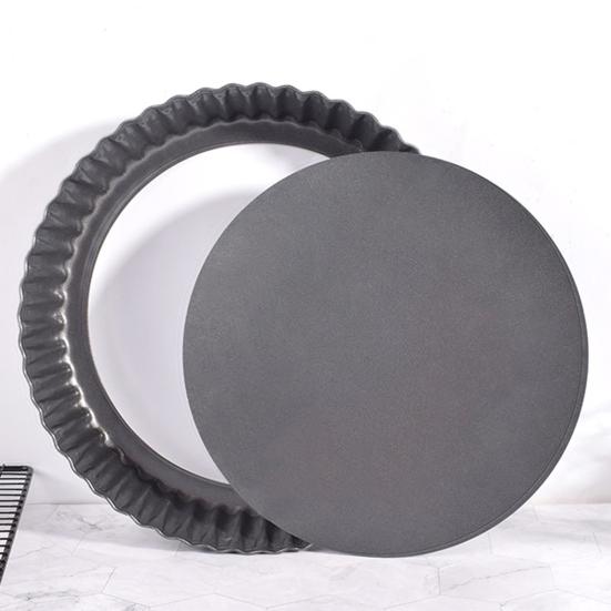 Противень для пиццы, легко демонтируемый, высокая твердость, волнистый край, дизайн, углеродистая сталь, круглая форма для выпечки тортов, товары для дома