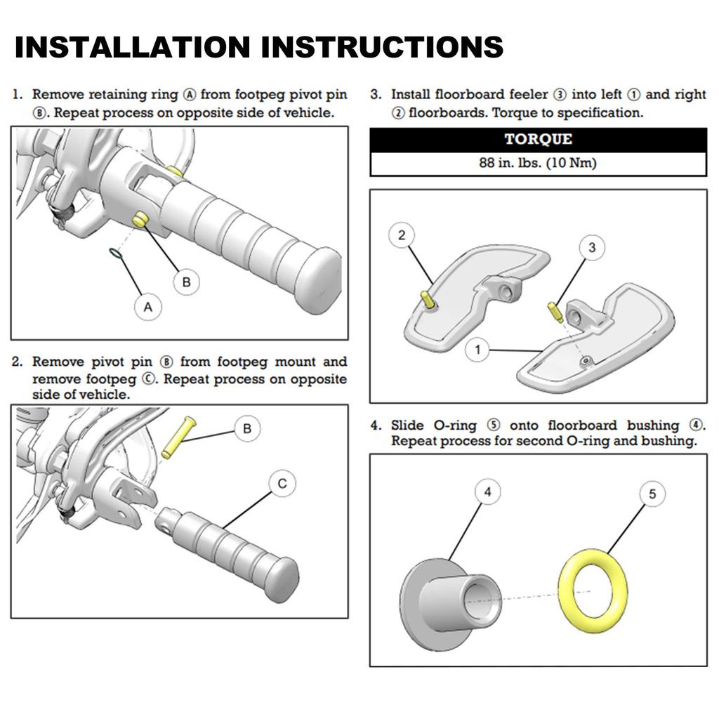 Aluminum Front Rider Floorboards/Footpegs for Indian Scout Sixty Bobber 2015-2021 (Matte Black, Gloss Black) (32*28*8cm) (Full Black)