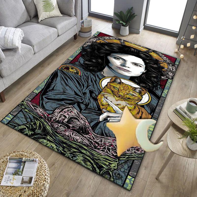 Alien horror Artwork Office Rug Chair Mat, Game Carpet, Suitable for Front Door, Bedroom, Living Room, Desk, Holiday Gift