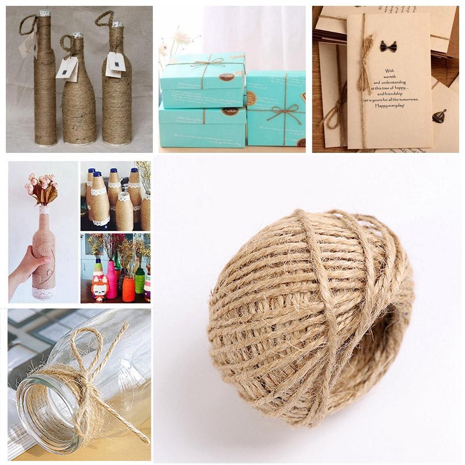 30 метров натуральный джутовый шнур, конопляный шпагат, домашнее свадебное украшение, лента из мешковины, подарок ручной работы, упаковка для рождественской вечеринки, дня рождения