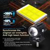 Universal Motorcycle LED Headlight Projector Lens Dual Color ATV Scooter Driving Lamp Fog Light Auxiliary Spotlight Lamp