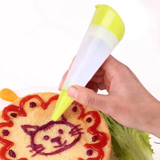 Ручка для украшения шоколада, 3 головки, инструмент для написания тортов для кексов, выпечки, набор для украшения торта «сделай сам», с поршнем, простой в использовании кухонный аксессуар