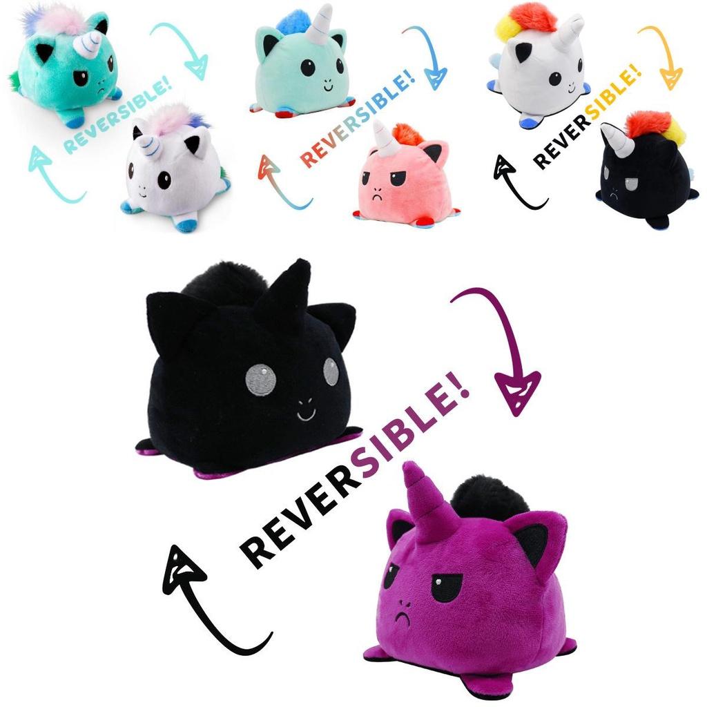 Очаровательная двусторонняя плюшевая игрушка-перевертыш в виде единорога, мягкое животное, идеально подходит для детей