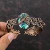 Copper Azurite Malachite Bangle Copper Wire Wrapped Jewelry Handmade Gemstone Cuff Adjustable Bangle Wire Wrap Bracelet Designer Bangle Gift