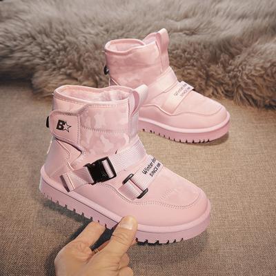 Детские зимние ботинки, водонепроницаемые и толстые хлопковые ботинки