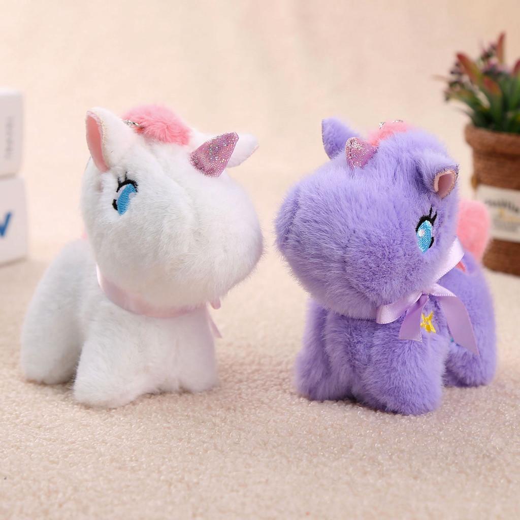Unicorn Plush Keychain Cartoon Pony Toy For Kids And Teens