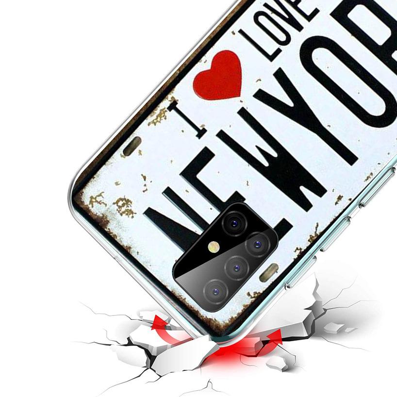 License New York Plate Number Cover Phone Case For Samsung Galaxy A12 A22 A32 A52 A72 A02S Phone Case Note 20 Ultra 10 S10 Plus