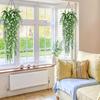 2Pcs Wall Home Garden Wedding Decoration Outdoor Artificial Plant Hanging Flowers With Eucalyptus Leaves Greenery Vine